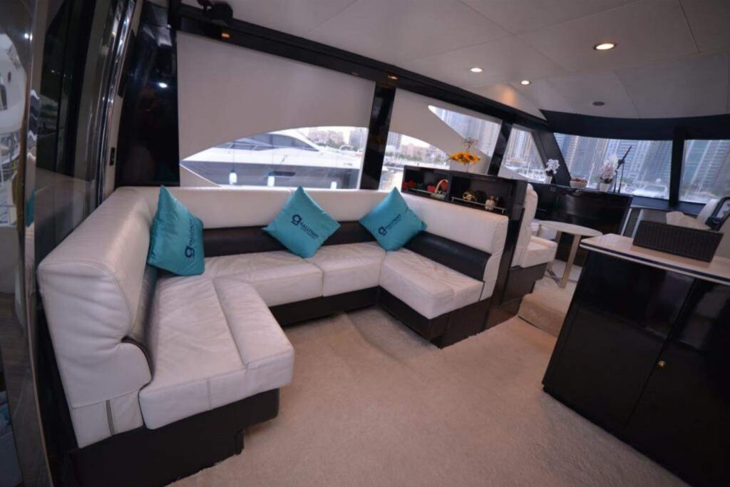 Dubai Marine 60 ft Yacht: Luxurious Sitting Lounge