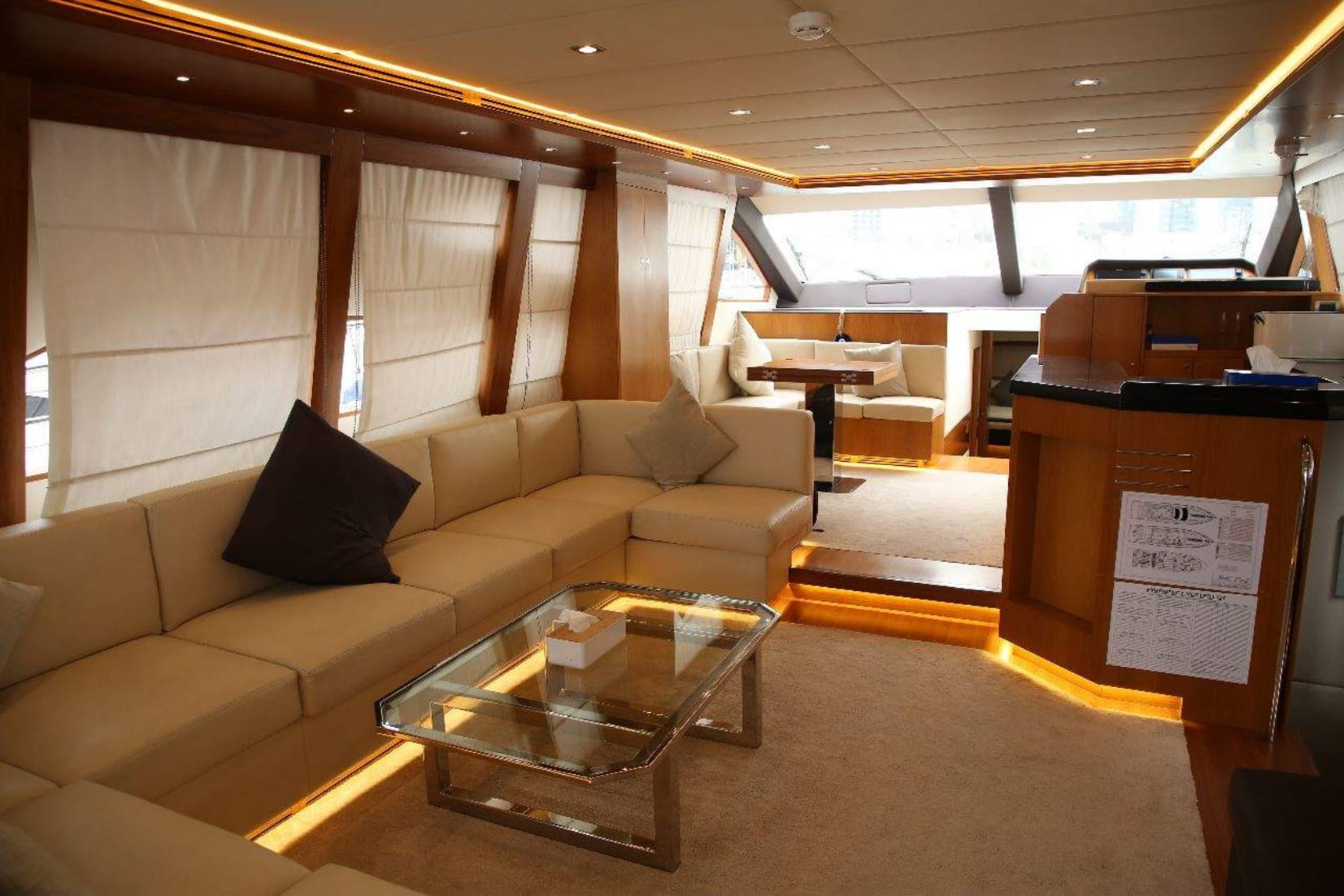 Integrity 70 ft Yacht: Inviting Indoor Lounge