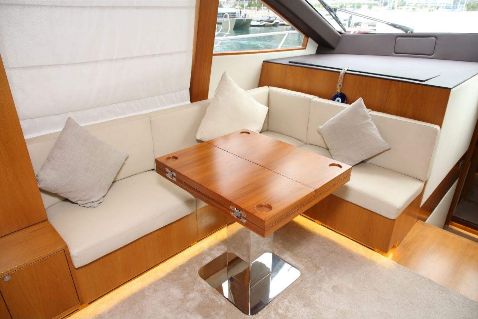 Integrity 70 ft Yacht: Comfortable Indoor Sitting Area
