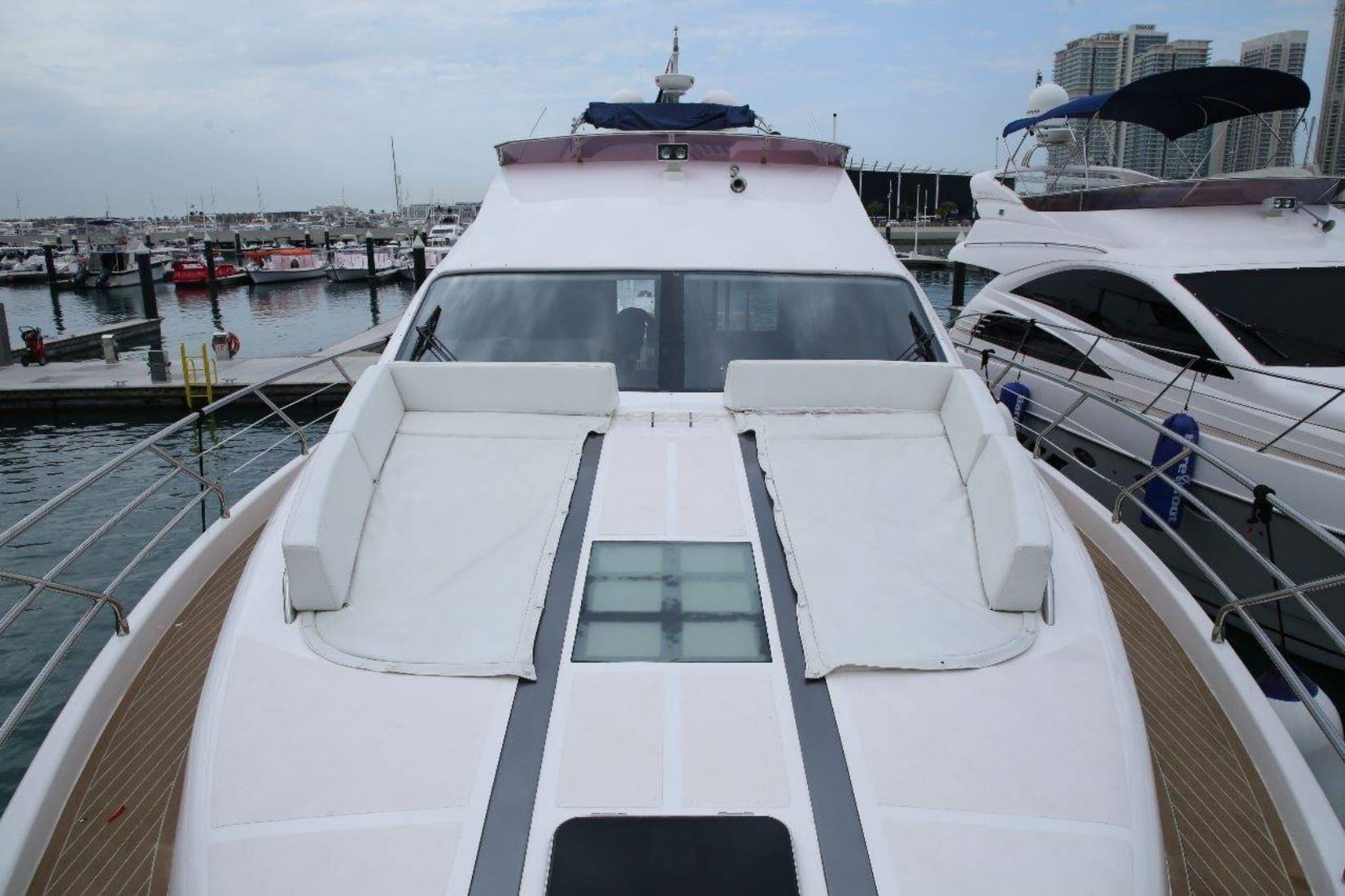 Integrity 70 ft Yacht: Striking Front Profile